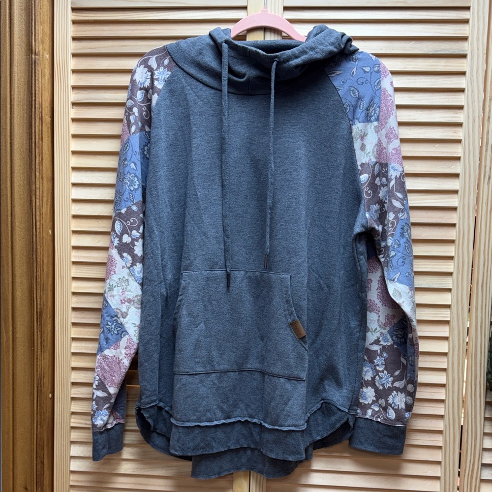 Maurices Multicolor Patchwork Cowl Neck Sweater - image 1